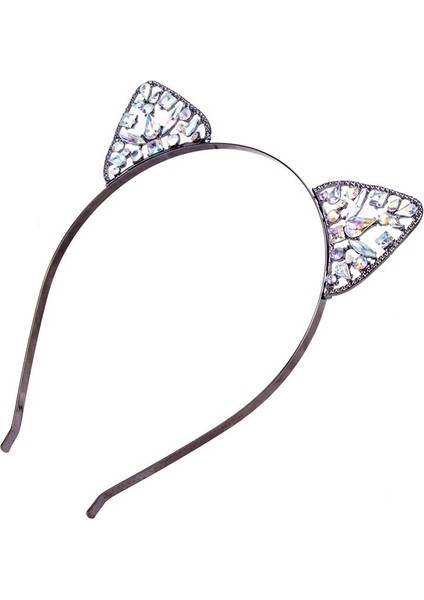 No.11 Boyutu Kadın Modası Taşlı Kedi Kulaklı Saç Bandı Kristal Metal Saç Aksesuarları (Yurt Dışından) fırsatları