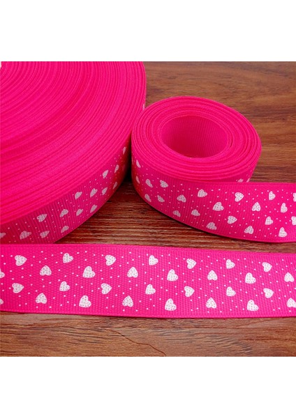 Gül Tarzı 5 Yard 1'' Kalp Şekilli Baskılı Grosgrain Kurdele Saç Kurdelesi Mg (Yurt Dışından)