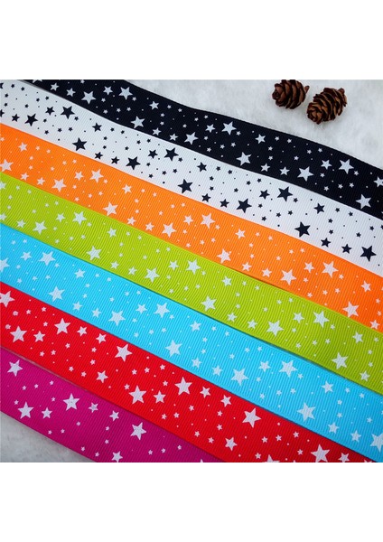 Beyaz Stil Yeni 5 Metre 1'' Yıldız Baskılı Grosgrain Kurdele Saç Kurdelesi Kendin Yap - E-Ticaret (Yurt Dışından) fiyatları