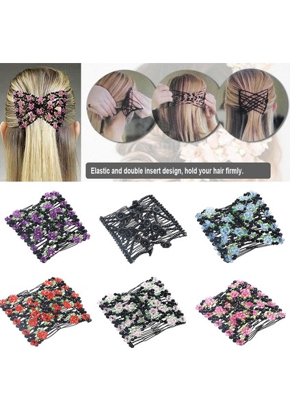 Kahverengi Tarzı Kadın Kızlar Için Incili Çiçekli Saç Tokası Saç Tokası Elastik Çift Saç Tarak Klipsi Saç Aksesuarları (Yurt Dışından) modelleri