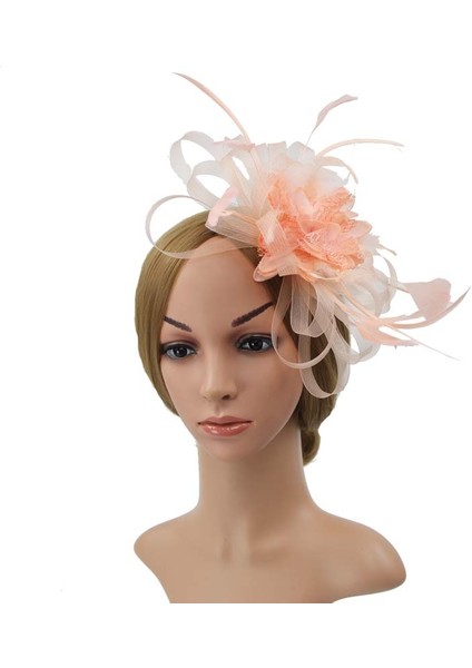 Şarap Kırmızısı Tarzı Kadınlar Için Tüylerle Şık Baş Bandı Gelin Tacı Tacı Kentucky Derby Düğün Kokteyl Çiçek Tüy Saç Tokası (Yurt Dışından) fiyatları