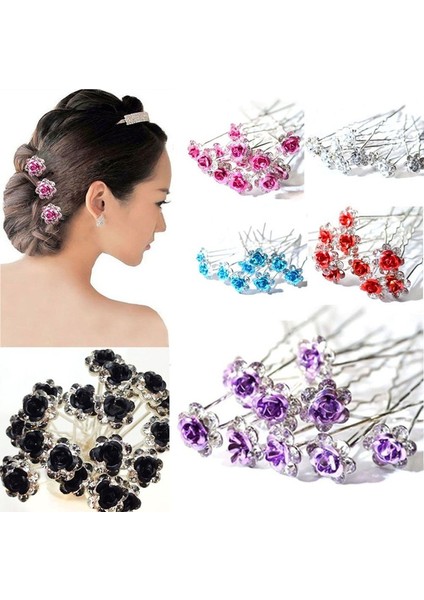 Altın Tarzı 10 Adet Renkli Şık Çiçek Takı Düğün Gelin Nişan Saç Aksesuarı Klipsi Kristal Çiçek Saç Tokası Taşlı Moda Saç Tokası (Yurt Dışından) modelleri