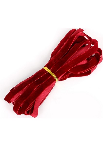 Bordo Tarzı Yeni 10 Metrelik Geniş Çok Renk Seçenekli Kadife Kurdele Velur Kumaş Saç Bandı Aksesuarları Beyaz Dantel Kumaşlı Webbing Saç Bandı (Yurt Dışından)