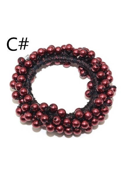 C 13 Renk Seçeneği Inci Saç Bandı Saç Halkası At Kuyruğu Elastik Saç Bandı Kauçuk Ip (Yurt Dışından)