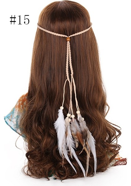 No.9 Boyutu Vintage Püskül Tüy Taç Zarif Kadınlar Katı Çok Renkli Saç Bandı Başlık Takıları Saç Süsleri (Yurt Dışından) fırsatları