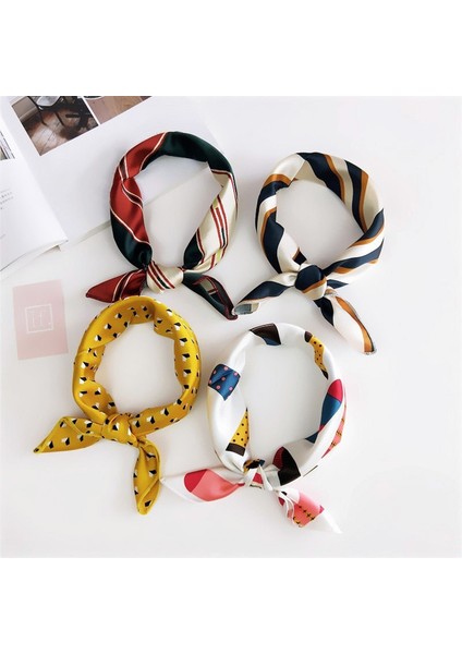 No.21 Boyutu Iş Parti Kadınlar Zarif Küçük Vintage Ince Baş Boyun Ipek Kare Eşarp Saç Bağı Bandı - 1 Adet (Yurt Dışından) fiyatları