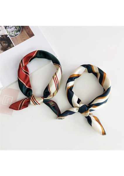 No.21 Boyutu Iş Parti Kadınlar Zarif Küçük Vintage Ince Baş Boyun Ipek Kare Eşarp Saç Bağı Bandı - 1 Adet (Yurt Dışından) modelleri