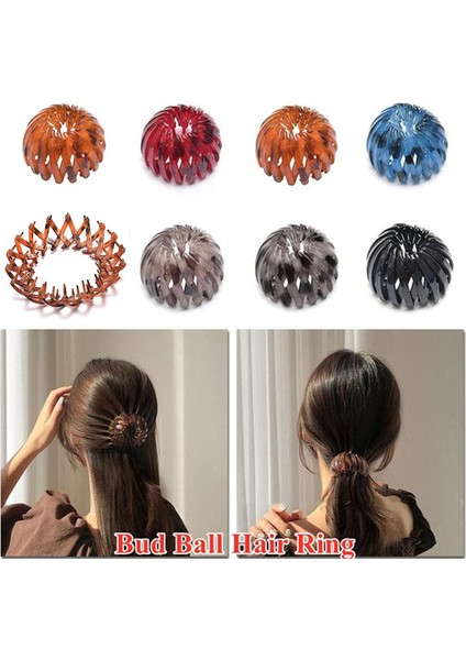 Gri Tarzı Kadın Yeni Moda Saç Tokası Kuş Yuvası At Kuyruğu Saç Tokaları Tomurcuk Top Saç Halkası Saç Tokası - 1 Adet (Yurt Dışından)