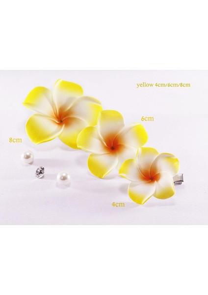 Sarı Stil Köpük Hawai Plumeria Çiçeği Toka Frangipani Çiçek Gelin Saç Tokası Kadınlar Seyahat Tatil Parti Gereksinimleri (Yurt Dışından)
