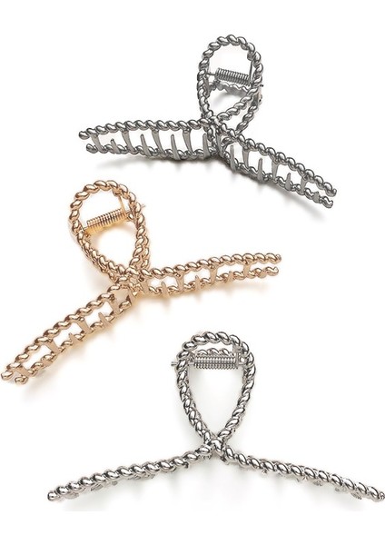 No.5 Boyutu 1pc Kadın Kızlar Geometrik Saç Tokası Metal Saç Yengeç Ay Şekilli Saç Tokası Katı Renk Toka Büyük Boy Saç Aksesuarları (Yurt Dışından) modelleri