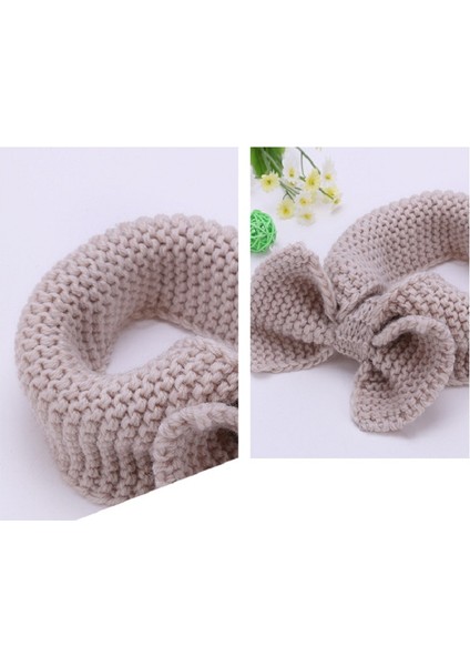 Gül Tarzı Kadın Bayan Moda Örgü Büyük Kurdeleli Turban Bere Örme Kafa Bandı Kış Kulak Isıtıcı Baş Bandı Saç Bandı (Yurt Dışından)