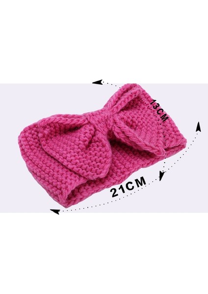 Gül Tarzı Kadın Bayan Moda Örgü Büyük Kurdeleli Turban Bere Örme Kafa Bandı Kış Kulak Isıtıcı Baş Bandı Saç Bandı (Yurt Dışından)