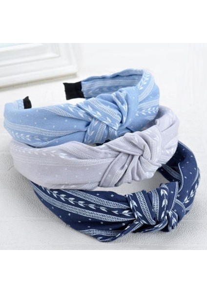 Siyah Stil Kadın Moda Yapraklar Geniş Bant Döner Saç Bandı Yay Düğüm Çapraz Başbandı Türban Bağlama Saç Aksesuarları (Yurt Dışından) fiyatları