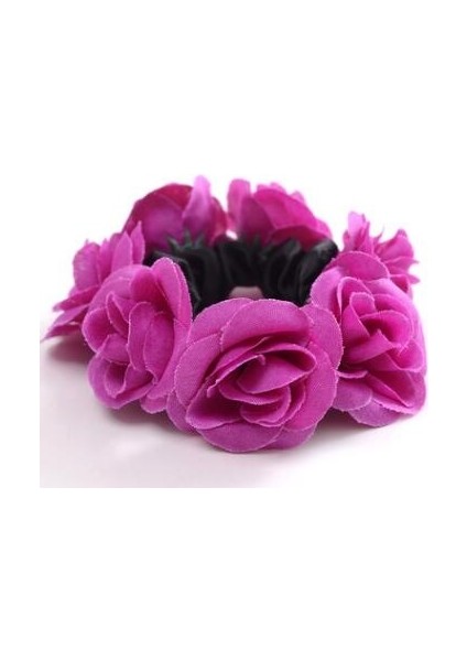 Mor Tarzı Büyük Gül Çiçeği Lastik Saç Tutucuları Kızlar Kadınlar Sevimli Bağcıklar Kumaş Sıcak Taçlar Düğün Saç Aksesuarları (Yurt Dışından)