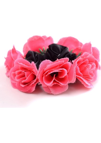 Mor Tarzı Büyük Gül Çiçeği Lastik Saç Tutucuları Kızlar Kadınlar Sevimli Bağcıklar Kumaş Sıcak Taçlar Düğün Saç Aksesuarları (Yurt Dışından) fırsatları