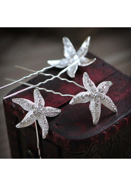 Beyaz Stil 6 Adet Yeni Stil Kız Çocuklarının Denizyıldızı U Şekilli Topuz Örgü Tacı Düğün Parti Elbise Tokası Saç Aksesuarları (Yurt Dışından) fırsatları