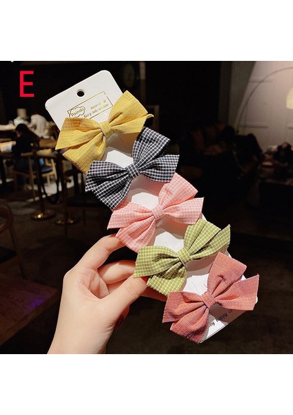 E Kızlar Sevimli Saç Tokası Yay Saç Tokaları Ekose Baskı Saç Tokaları Tokalar Başlık Çocuklar Çocuklar Saç Aksesuarları (Yurt Dışından) fiyatları