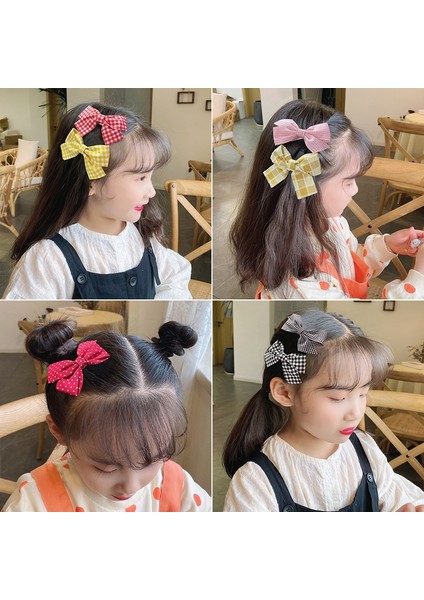 E Kızlar Sevimli Saç Tokası Yay Saç Tokaları Ekose Baskı Saç Tokaları Tokalar Başlık Çocuklar Çocuklar Saç Aksesuarları (Yurt Dışından) modelleri