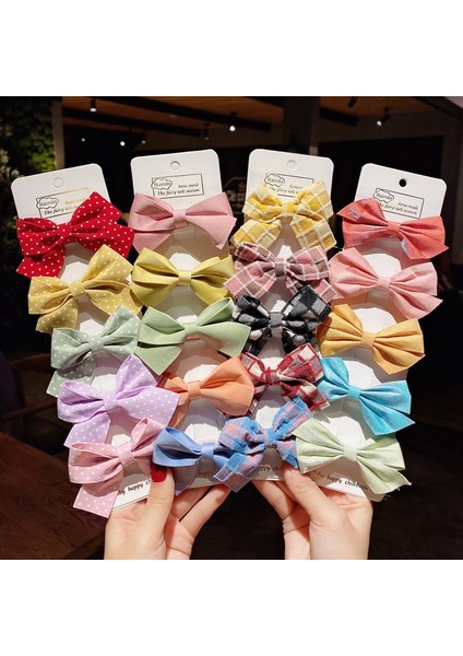 E Kızlar Sevimli Saç Tokası Yay Saç Tokaları Ekose Baskı Saç Tokaları Tokalar Başlık Çocuklar Çocuklar Saç Aksesuarları (Yurt Dışından) fırsatları