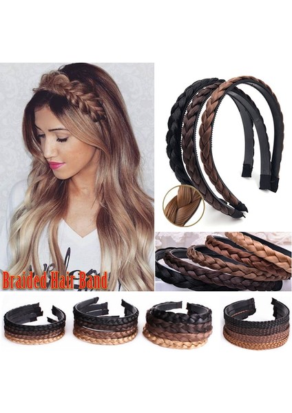 No.28 Boyutu Moda Kıvrımlı Peruk Örgü Saç Bantları Headband Kadın Bayan Parti Saç Aksesuarları (Yurt Dışından)