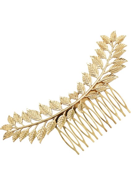 Altın Tarzı Yeni Moda Altın Gümüş Metal Yaprak Saç Tarakı Düğün Parti Saç Aksesuarları (Yurt Dışından)