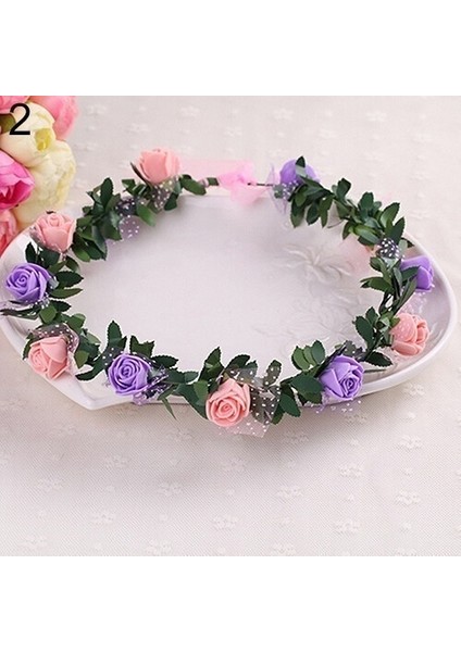 No.2 Boyutu Tatlı Kızlar Kadın Gelin Gül Taç Başbandı Çelenk Düğün Nişan Taçı Başlık Kafa Bandı Başlık Giyim Sf (Yurt Dışından)