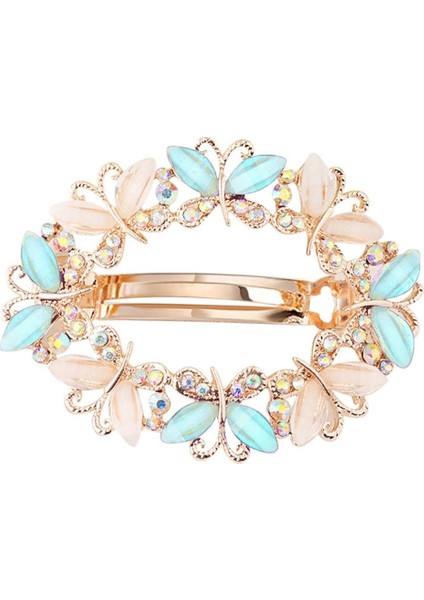 Açık Mavi Stil Kadın Moda Taşlı Kelebek Yaprak Saç Tokası Hairpin- (Yurt Dışından) modelleri