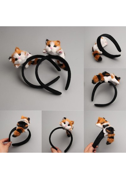 Ekonomi Sürümü Yüksek Sevimli 3D Simülasyon Yatan Kedi Kız Bandı Saç Bandı Parti Tacı Saç Hoop (Yurt Dışından) fiyatları