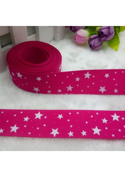 Menekşe Tarzı Yeni 5 Metre 1'' Yıldız Baskılı Grosgrain Kurdele Saç Kurdelesi Kendin Yap - E-Ticaret (Yurt Dışından)