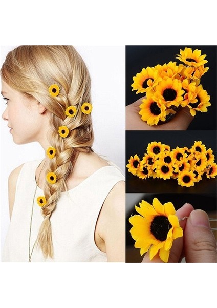 Daisy Ayçiçeği Gelin Düğün Saç Tokaları (Yurt Dışından)