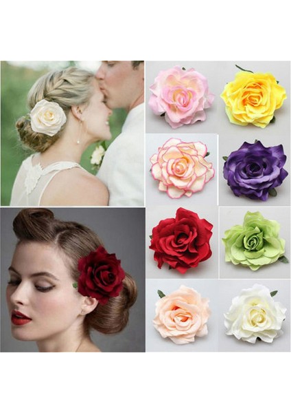 Gül Kırmızı Tarzı No.13 Boyutu Vintage Büyük Gül Çiçeği Saç Tokası Gelin Broş Prom Rocka Billy Saç Iğnesi Korsaj Düğün Bridal Tacı (Yurt Dışından) fiyatları