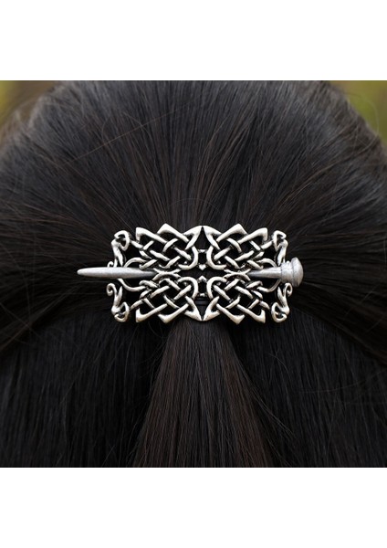 E Viking Vintage Büyük Kelt Düğümleri Tacı Tokalar Saç Tokası Çubuk Kaydırıcı Aksesuarlar F-08 (Yurt Dışından)