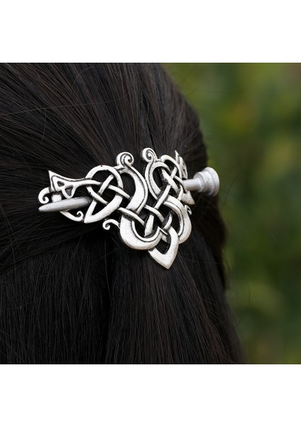 E Viking Vintage Büyük Kelt Düğümleri Tacı Tokalar Saç Tokası Çubuk Kaydırıcı Aksesuarlar F-08 (Yurt Dışından) fırsatları