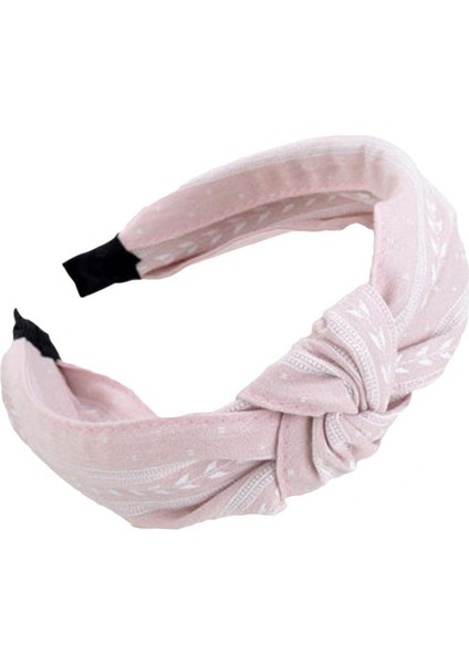 Pembe Tarzı Tatlı Kadın Giyim Düğüm Moda Yapraklar Geniş Saç Bandı Kızlar Için Şirin Saç Bantları (Yurt Dışından)