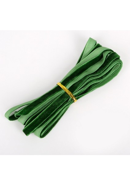 Koyu Yeşil Stil Yeni 10 Metrelik Geniş Çok Renk Seçenekli Kadife Kurdele Velur Kumaş Saç Bandı Aksesuarları Beyaz Dantel Kumaşlı Webbing Saç Bandı (Yurt Dışından)