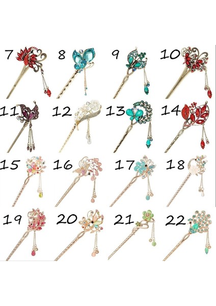 41 Numara Moda Kadın Kristal Kanzashi Taraklar ve Çubuklar Renkli Taşlar Saç Aksesuarları Vintage Toka Saç Klipsi 48 Stil (Yurt Dışından) indirimleri
