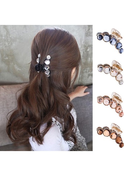 Beyaz Stil Kadın Kristal Plastik Saç Tokası Yengeç Kelepçe Barrettes Şık Üst Klip Saç Tokası (Yurt Dışından) fiyatları