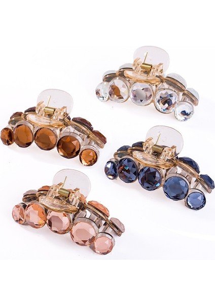 Beyaz Stil Kadın Kristal Plastik Saç Tokası Yengeç Kelepçe Barrettes Şık Üst Klip Saç Tokası (Yurt Dışından) modelleri