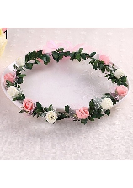 No.1 Boyutu Tatlı Kızlar Kadın Gelin Gül Taç Başbandı Çelenk Düğün Nişan Taçı Başlık Kafa Bandı Başlık Giyim Sf (Yurt Dışından)