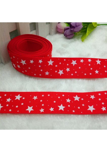 Sarı Stil Yeni 5 Metre 1'' Yıldız Baskılı Grosgrain Kurdele Saç Kurdelesi Kendin Yap - E-Ticaret (Yurt Dışından) indirimleri