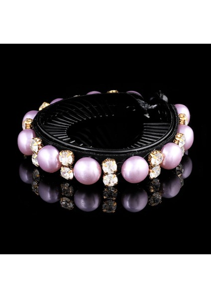 E-S Moda Taşlı Inci Saç Tokaları Kadın Kızlar Kuş Yuvası Toka Başlık Inci At Kuyruğu Tutucu Saç Aksesuarları (Yurt Dışından) indirimleri