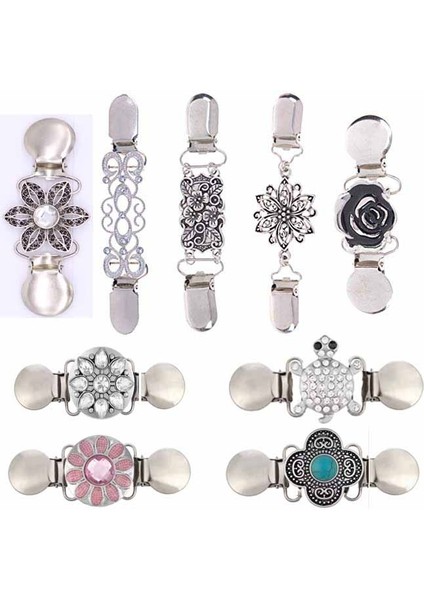 J Kadınlar ve Kızlar Için Yeni Tasarım Vintage Süveter Şal Klipsi Hırka Yaka Klipsi Çiçek Desenleri (Yurt Dışından)