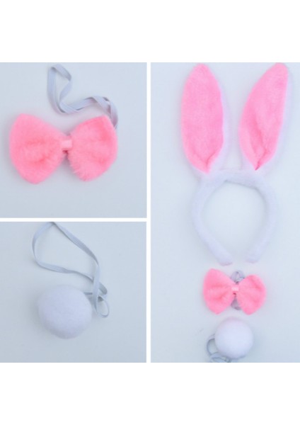 Tavşan Kulaklı Kafa Bandı Sevimli Saç Hoop Başlık Kuyruk Fotoğraf Aksesuarları Parti Malzemeleri (Yurt Dışından) fiyatları