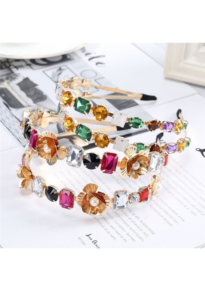 C Kadın Moda Parıltılı Taşlı Barok Taç Lüks Kristal Saç Bandı Saç Aksesuarları Mücevherler (Yurt Dışından) modelleri