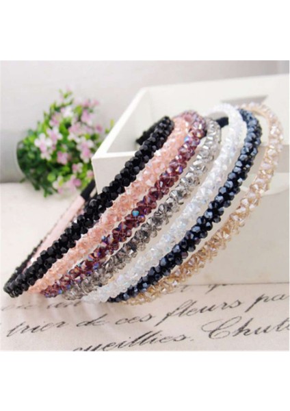 Siyah Stil Tek Parça Kadın Moda Kristal Saç Bandı El Yapımı Saç Aksesuarları Başlık (Yurt Dışından) modelleri