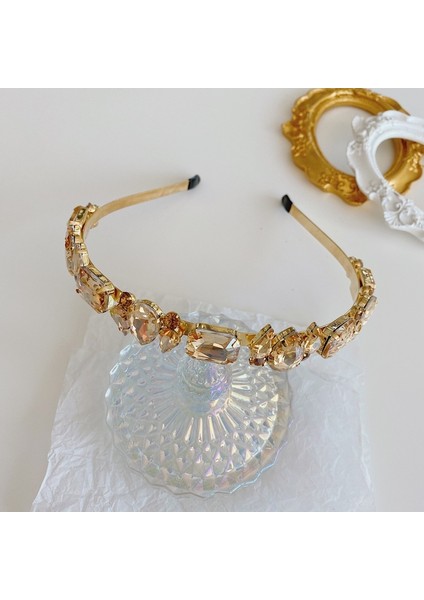 Gri Tarzı Düğün Partisi Için Renkli Kristal Taşlı Gelin Taçları Rhinestone Barok Saç Bandı (Yurt Dışından) fırsatları