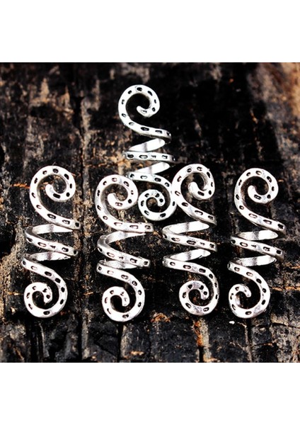 10 Adet/set Viking Spiral Şanslı Saç Boncukları Dreadlock Boncuklar Halkaları Boru cl Dread Sakal Için (Yurt Dışından) fırsatları