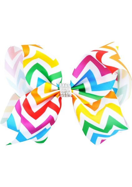 NO23 Kız Çocukları Büyük Taşlı Saç Kurdeleleri Baskılı Kırmızı Kurdele Yay Tüm Timsah Toka Saç Aksesuarları (Yurt Dışından)