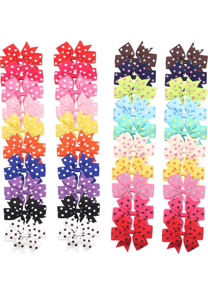 20 Çift Bebek Kız Tokaları Nokta Desen Kurdele Saç Kurdeleleri Timsah Saç Tokaları (Yurt Dışından)