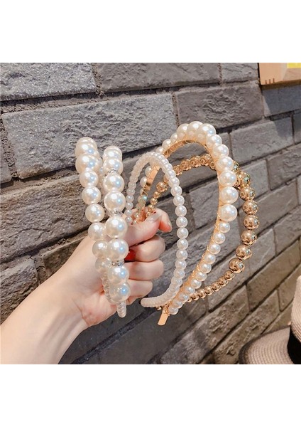 Beyaz Stil No.5 Boyutu Kadınlar Için Trend Lüks Büyük Inci Taçlı Saç Bandı Elegan Taç Vahşi Kişilik Moda Bezel Türban Kızlar Saç Aksesuarları Mücevher (Yurt Dışından) indirimleri